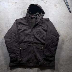 Burnside Men's Brown Plaid Sherpa Lined Hooded Jacket Size Large